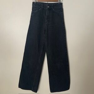 Zara 90s Baggy Extra Wide Leg Jeans Size 4 Black High Rise Streetwear Z1975 GUC
